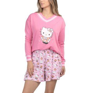 HELLO KITTY Pink Hello Kitty Halloween Pajama Top And Shorts Set